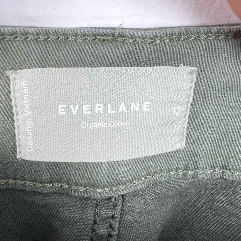 Everlane THE ORGANIC WIDE-LEG PANT Sz 12 Green Utility Casual - Picture 4 of 14